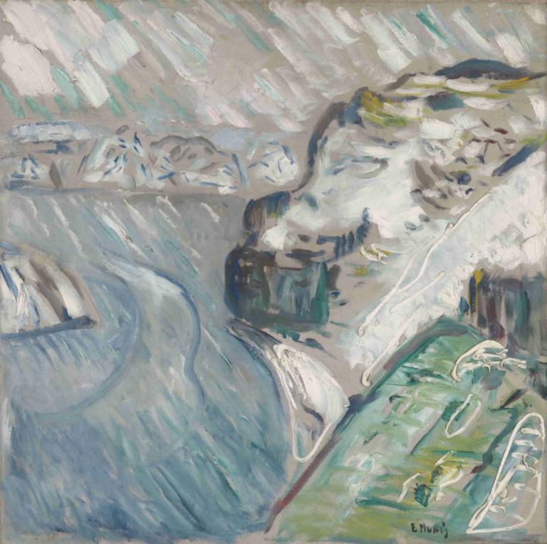 Snowstorm by the Sea,Deniz Kıyısında Kar Fırtınası,Edvard Munch,Tempera,Tempera, geleneksel medya, insan yok