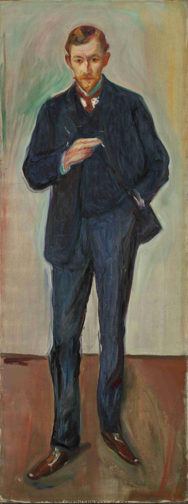 The Frenchman, Marcel Archinard,Ranskalainen Marcel Archinard,Edvard Munch,Tempera,Tempera, 1 poika, yksin