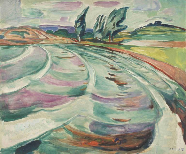 The Wave,La Ola,Edvard Munch,Pintura al temple,Pintura al temple, medios de comunicación tradicionales