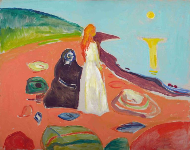 Two Women on the Shore II,Dwie kobiety na brzegu II,Edvard Munch,Tempera,Tempera, 1 dziewczyna