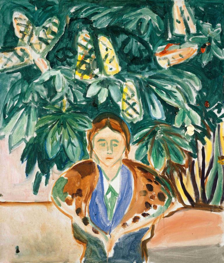 Under the Chestnut Tree,Dưới gốc cây hạt dẻ.,Edvard Munch,- Edwardd Monc.,Nhiệt độ,Nhiệt độ, đấu, thực vật