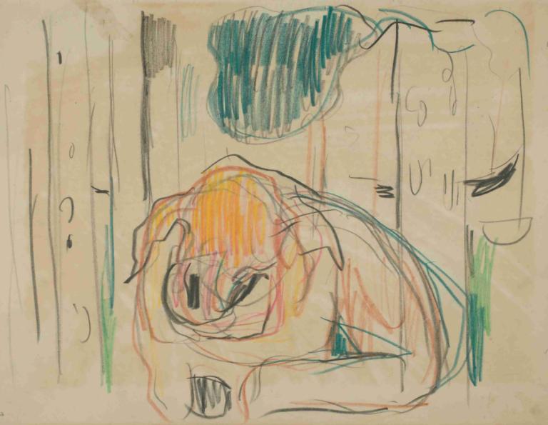 Untitled 20,Bez názvu 20,Edvard Munch,Edvarda Muncha,Tempera,Tempera, sólo, skica, tradiční média, 1 dívka