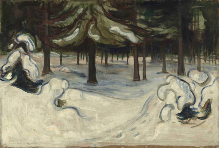 Winter,Ngày mùa đông.,Edvard Munch,- Edwardd Monc.,Nhiệt độ,Nhiệt độ, cây