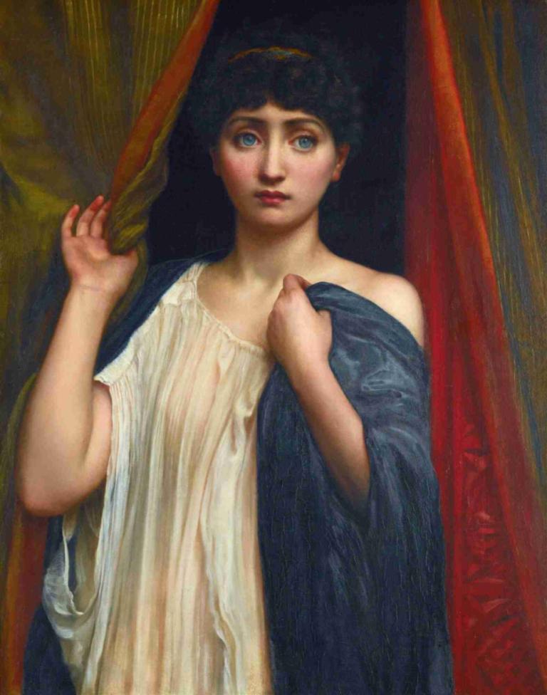 Cressida,Edward John Poynter,Pintura al óleo,Pintura al óleo, solo, parodia de bellas artes, realista