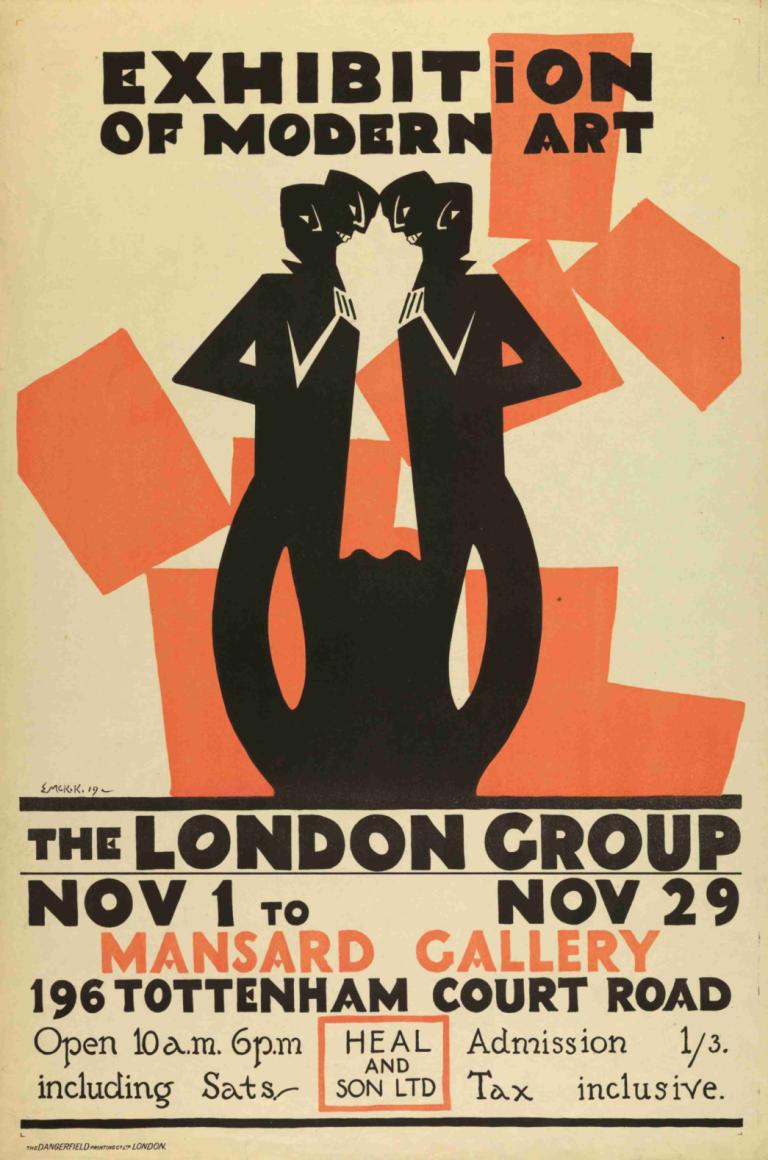 Exhibition of Modern Art-The London Group,Edward McKnight Kauffer,Illustration,Illustration, english text