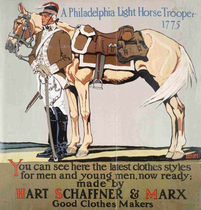 A Philadelphia light horse trooper, 1775,Philadelphia light horse trooper, 1775,Edward Penfield,Ilustrace