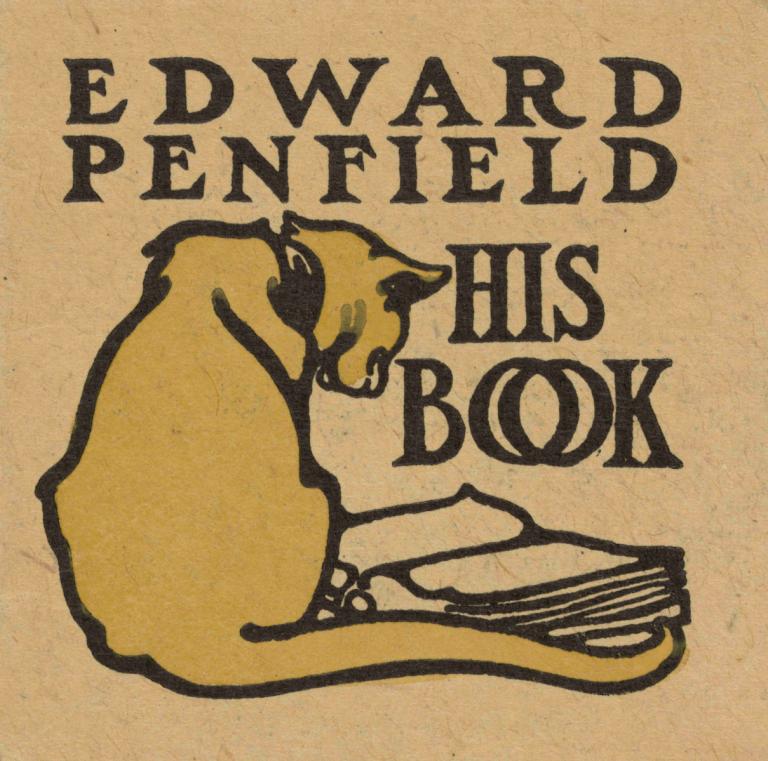 Edward Penfield, his book,爱德华-彭菲尔德，他的书,Edward Penfield,爱德华-彭菲尔德,插画,插画, 没有人类, 英文文本, 动物焦点, 动物, 坐着, 简单的背景, 文本焦点