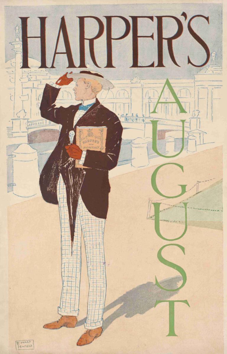 Harper's August,Harper's Αύγουστος,Edward Penfield,Εικονογράφηση,Εικονογράφηση, 1 αγόρι, μονοφωνία