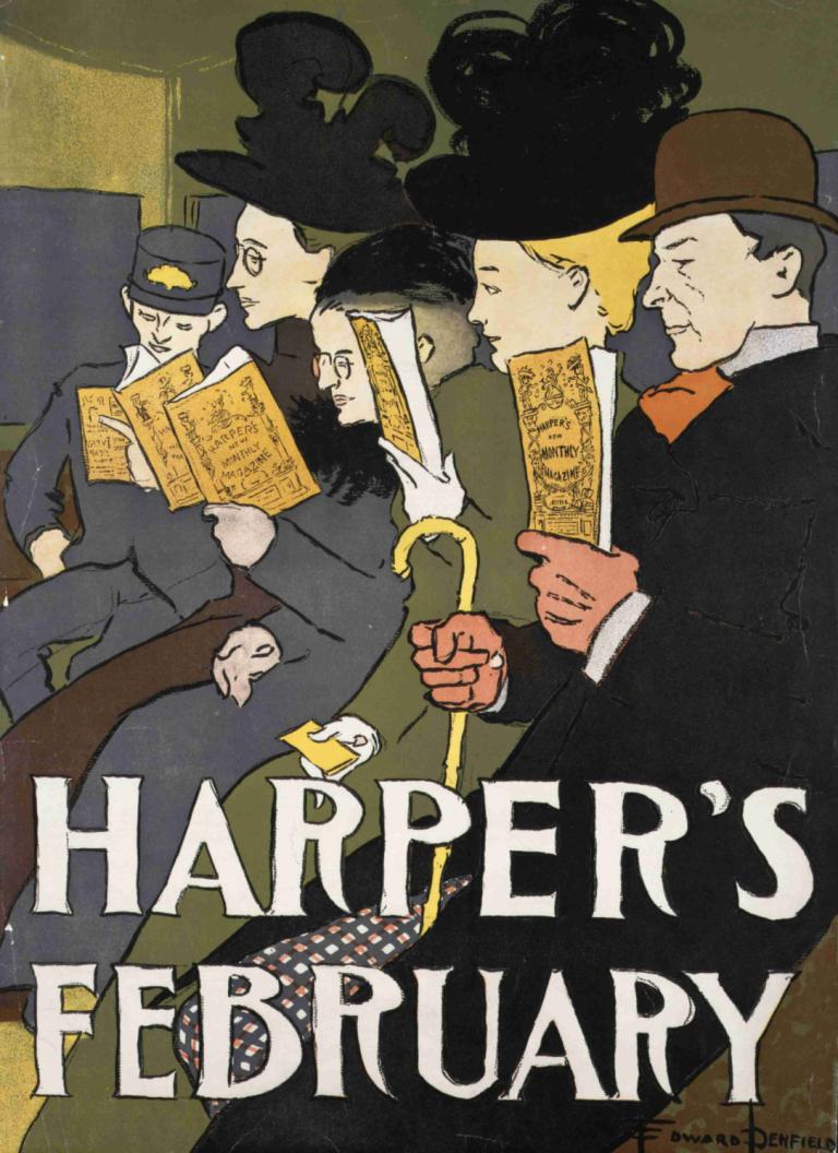 Harper's February,Harper's februari,Edward Penfield,Illustratie,Illustratie, hoed, meerdere jongens