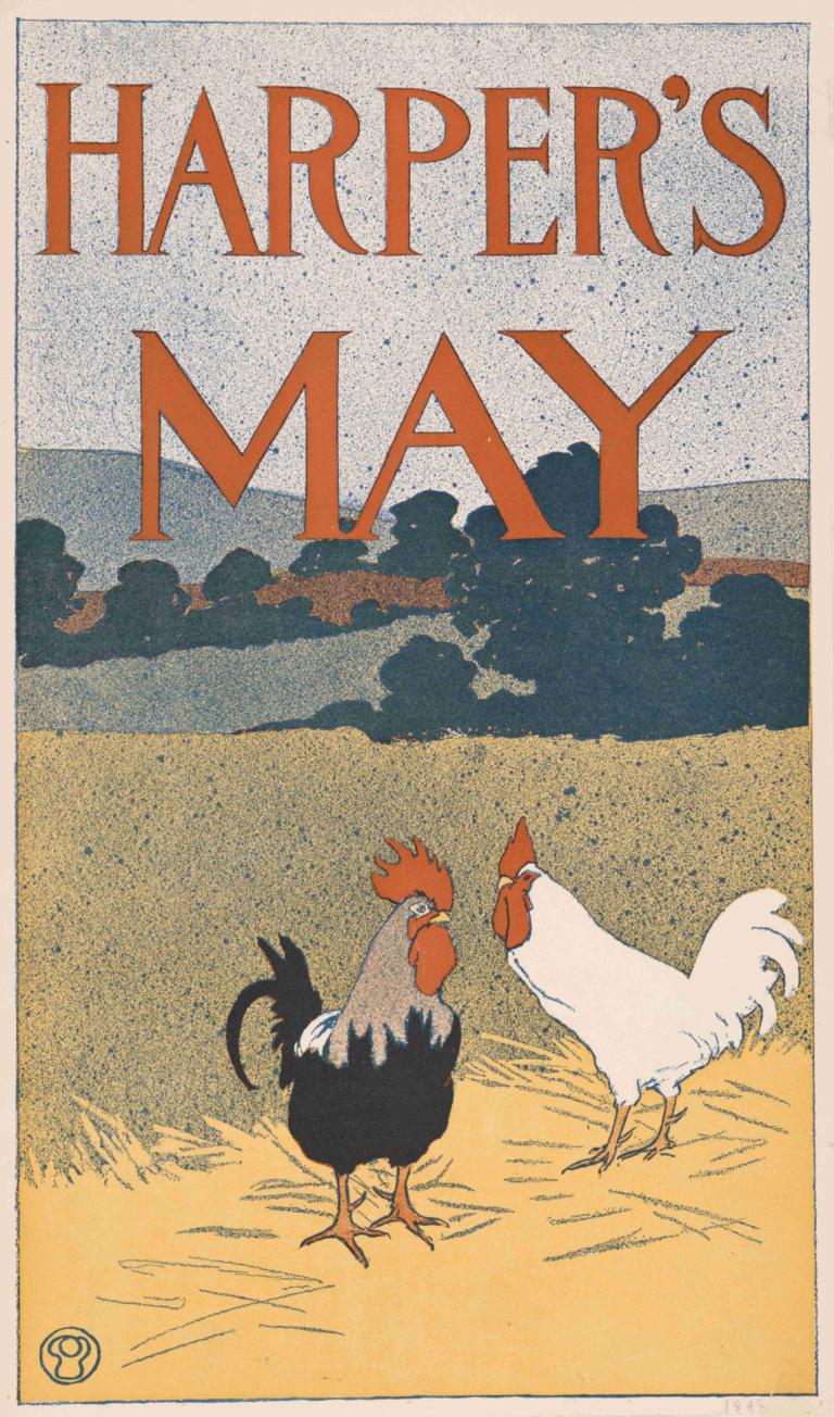 Harper's May,Edward Penfield,Ilustracja,Ilustracja, ptak, żadnych ludzi, parodia, kurczak, parodia sztuki