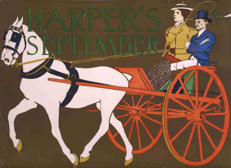 Harper's September,Harper's septiembre,Edward Penfield,Ilustración,Ilustración, caballo, equitación