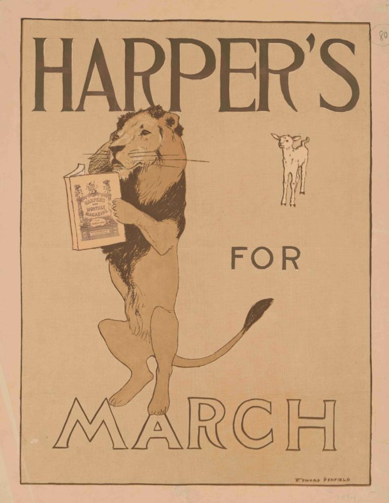 Harper's for March,Harper's voor maart,Edward Penfield,Illustratie,Illustratie, geen mensen, parodie