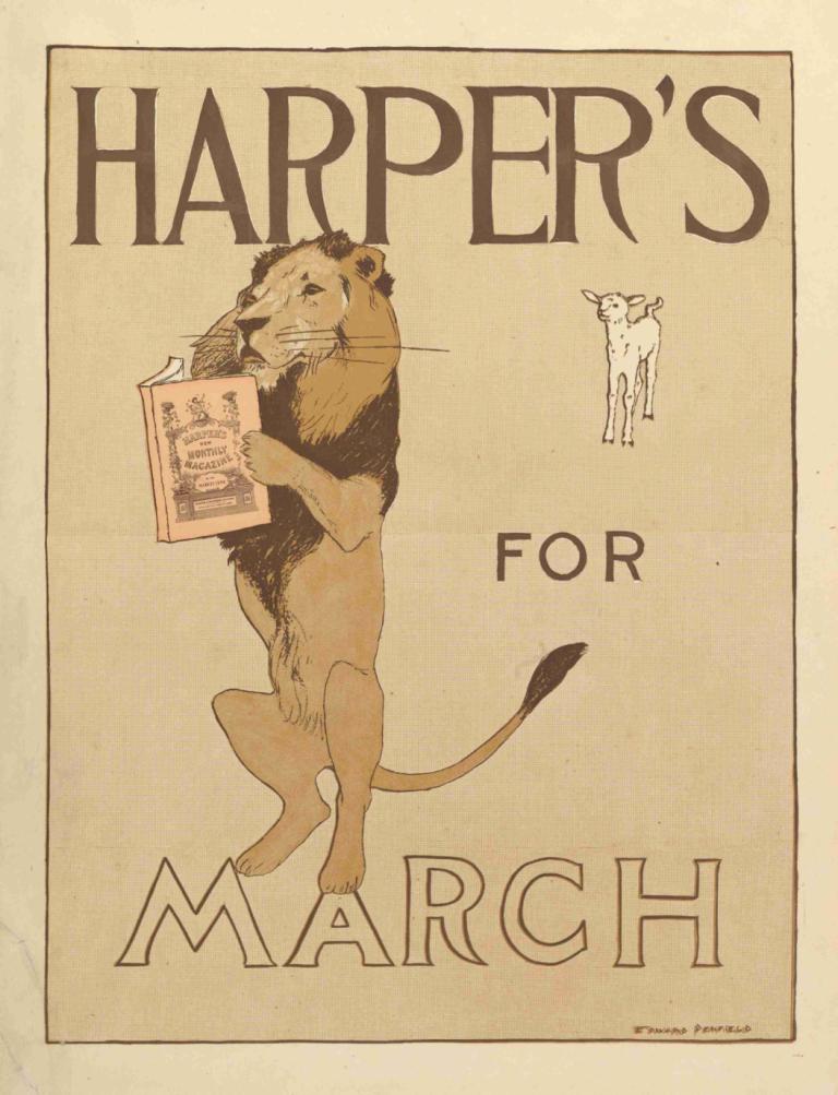 Harper's, March,Harper's, mars,Edward Penfield,Illustration,Illustration, pas d'humains, parodie