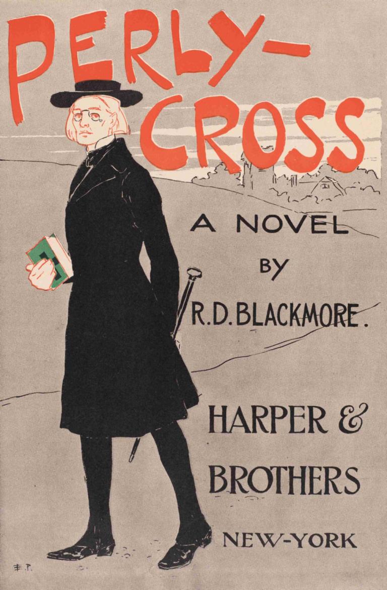 Perly-Cross, a novel by R. D. Blackmore.,R·D·布萊克莫爾的小說《Perly-Cross》。,Edward Penfield,愛德華·彭菲爾德,插畫,插畫, 獨奏, 1男孩