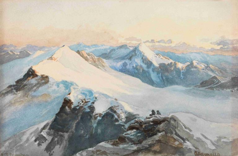 Am Adamello,Edward Theodore Compton,Peinture à l'huile,Peinture à l'huile, paysage, pas d'humains, montagne