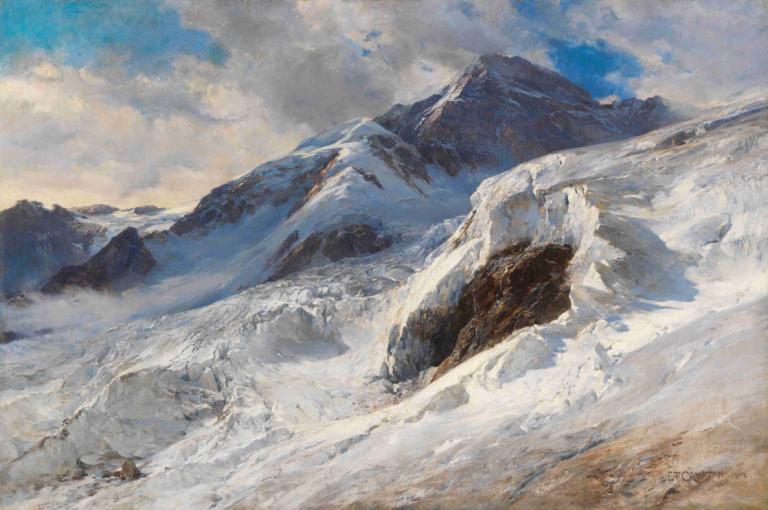 Lyskamm (Monte-Rosa),Edward Theodore Compton,Oljemålning,Oljemålning, inga människor, landskap, utomhus