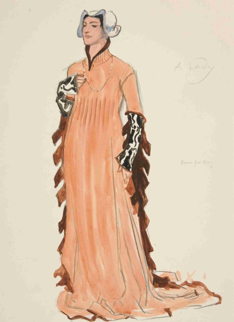 A Lady, costume sketch for Henry Irving’s Planned Production of King Richard II