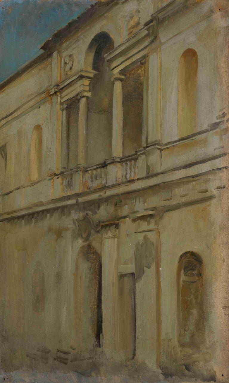 Architectural Study,Edwin Austin Abbey,Pastel,Pastel, scenery, no humans, sky, outdoors, traditional media