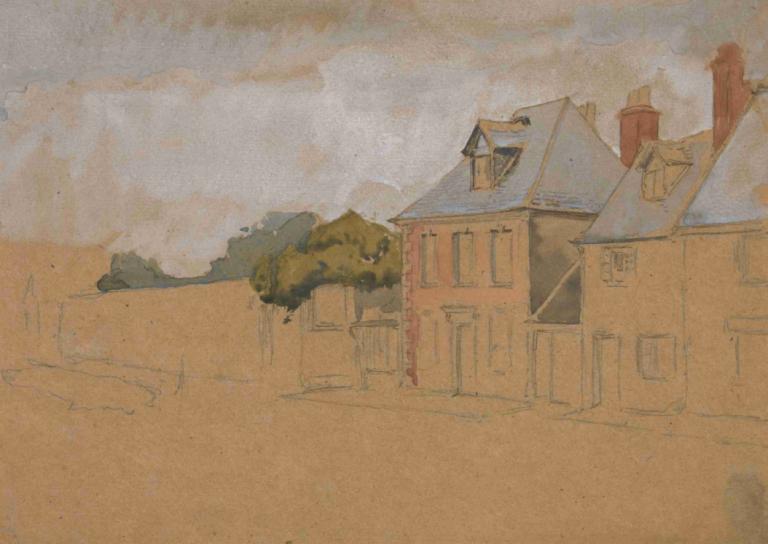 Architectural Study,Arkitektonisk studie,Edwin Austin Abbey,Akvarell,Akvarell, inga människor, hus, landskap