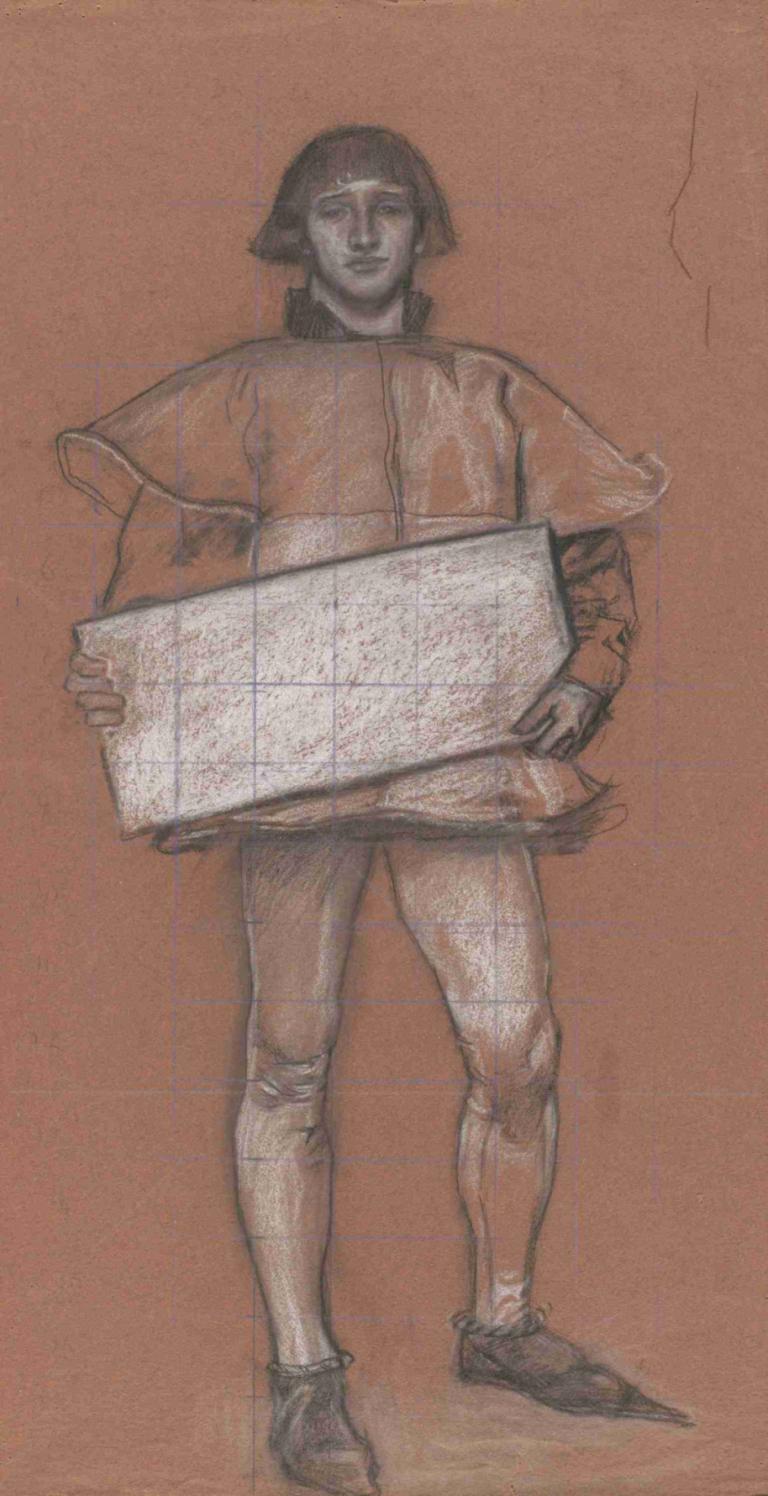 Figure study, man in medieval costume.,Μελέτη φιγούρας, άνδρας με μεσαιωνική ενδυμασία.,Edwin Austin Abbey