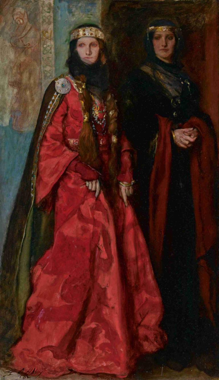 Goneril and Regan, King Lear, Act I, Scene I,Goneril y Regan, Rey Lear, Acto I, Escena I,Edwin Austin Abbey