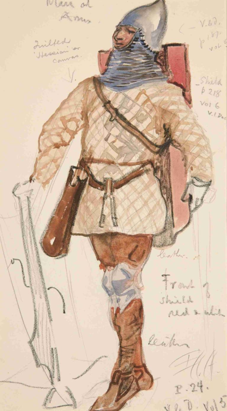 Man of Arms, costume sketch for Henry Irving’s Planned Production of King Richard II,Man of Arms