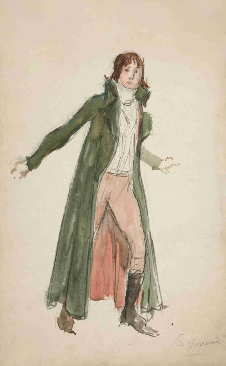 Sketch of a young man - study for illustration to a play,Edwin Austin Abbey,Illustration,Illustration, solo