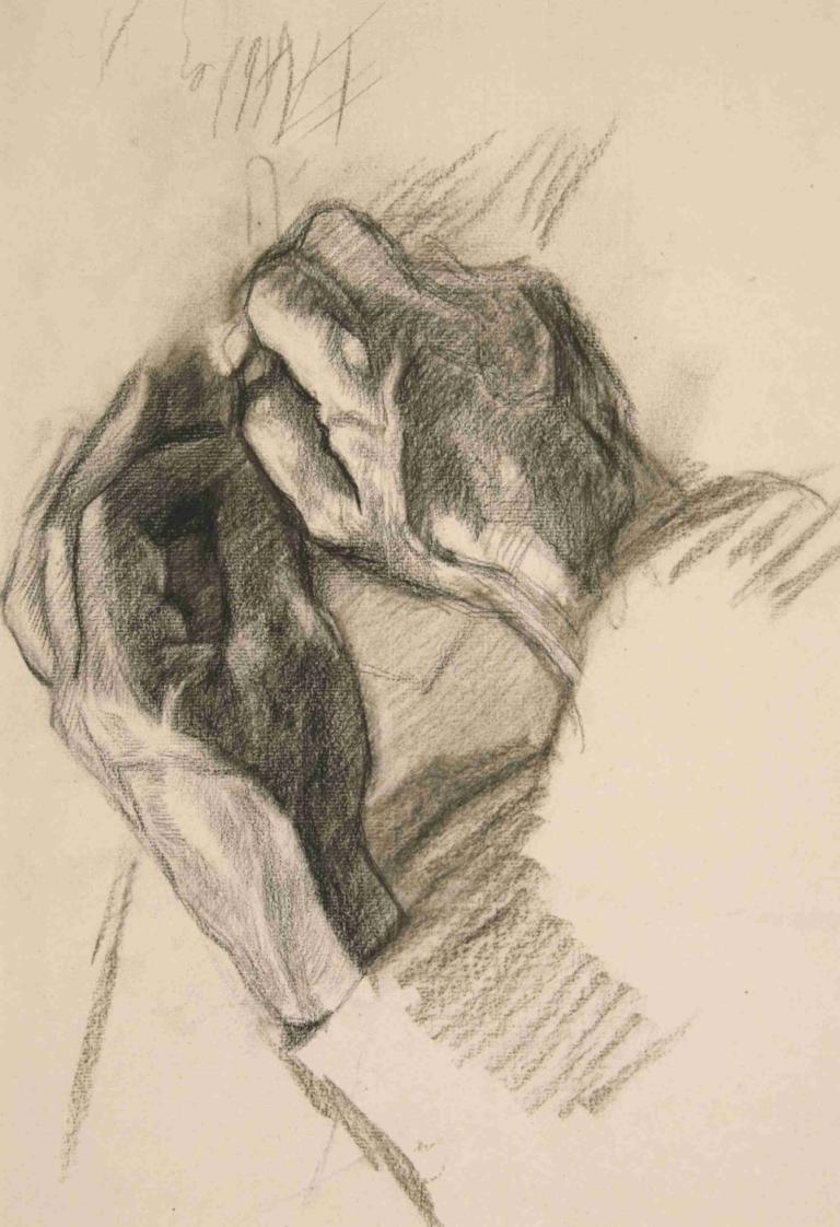 Sketch of two hands,Σκίτσο δύο χεριών,Edwin Austin Abbey,Σκίτσο,Σκίτσο, μονόχρωμος, 1 αγόρι, ανδρική εστίαση