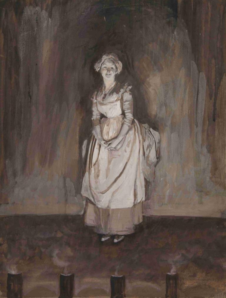 Study for Epilogue, illustration for Oliver Goldsmith’s She Stoops to Conquer,Edwin Austin Abbey,Pastel