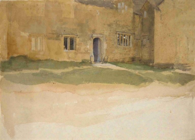 Study of an English medieval house,Studie av ett engelskt medeltida hus,Edwin Austin Abbey,Pastell,Pastell