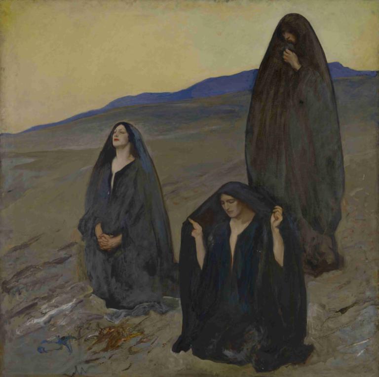 The Three Marys,Три Марии,Edwin Austin Abbey,Эдвин Остин Эбби,Пастель,Пастель