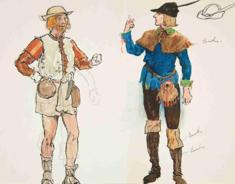 Two Men, costume sketch for Henry Irving’s Planned Production of King Richard II,Двое мужчин