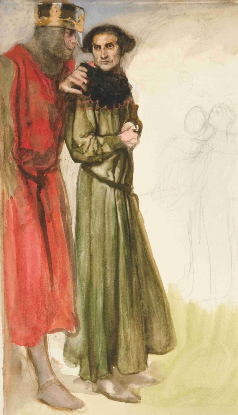 Unidentified Shakespeare scene [two men],Oidentifierad Shakespeare-scen [två män],Edwin Austin Abbey