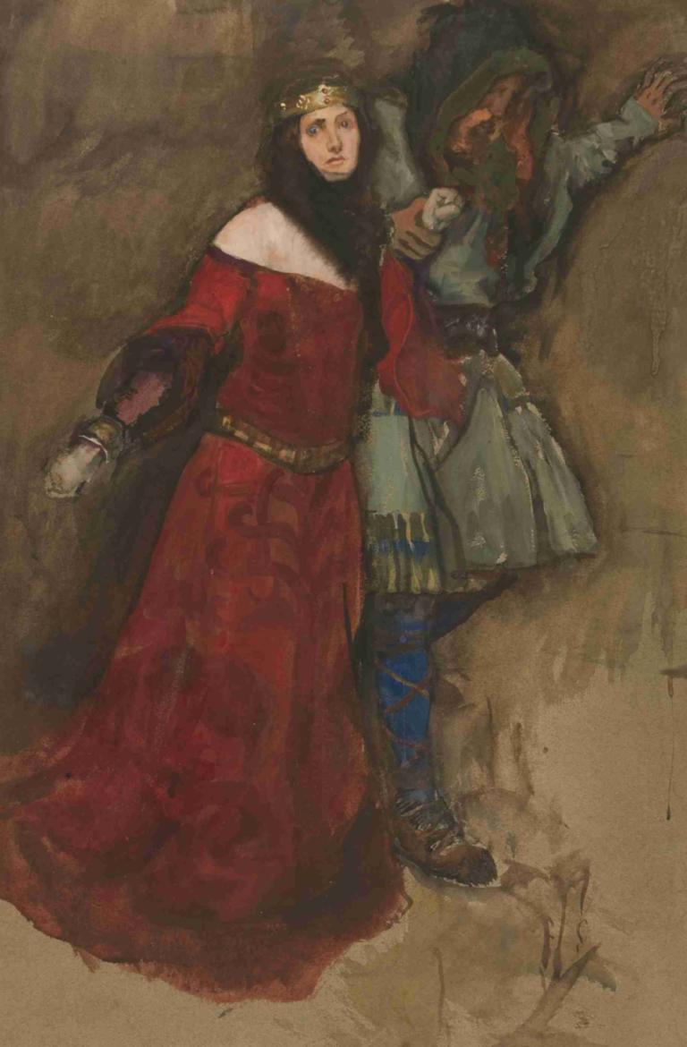 Unidentified scene, from Hamlet or Macbeth,Oidentifierad scen, från Hamlet eller Macbeth,Edwin Austin Abbey