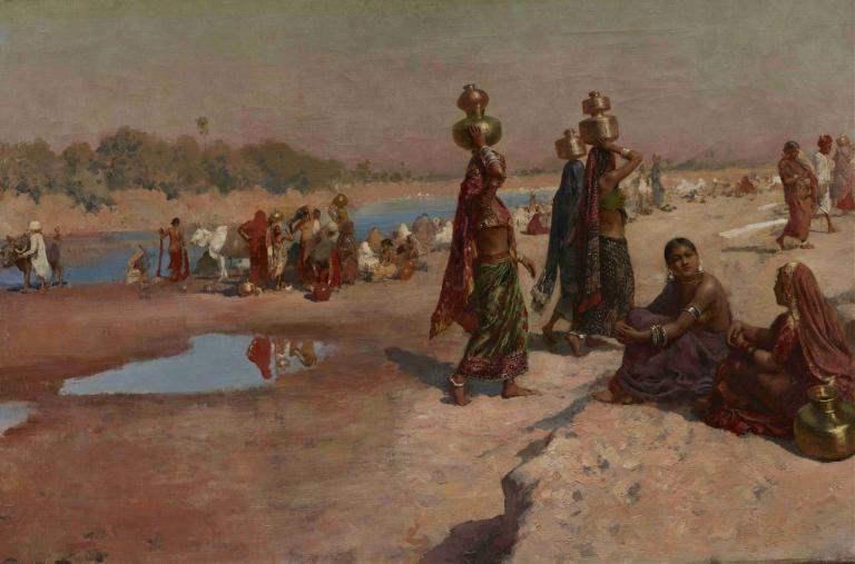 Water Carriers of the Ganges,Die Wasserträger des Ganges,Edwin Lord Weeks,Ölgemälde,Ölgemälde, Kunstparodie