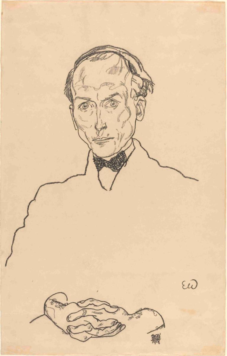 Dr. Ernst Wagner,ดร.เอนสเตอร์ แวกเนอร์,Egon Schiele,เอกอน ชิลเล่อร์,ร่าง,ร่าง, เด็กชาย 1 คน, โฟกัสชาย, ขาวดำ