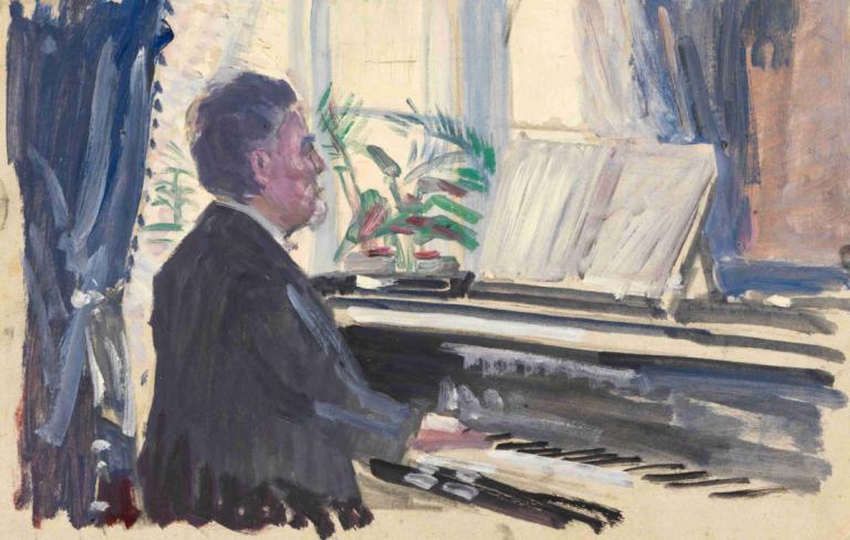 Leopold Czihaczek am Klavier (Skizze),Leopold Czihaczek di depan piano (sketsa),Egon Schiele