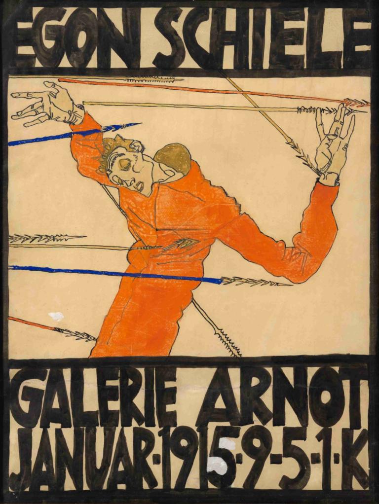 Plakat der Schiele-Ausstellung in der Galerie Arnot