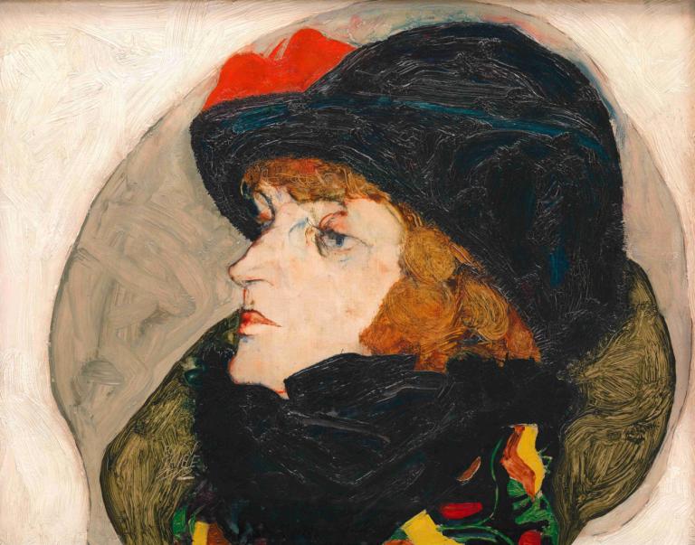 Porträt Ida Roessler,Portret van Ida Roessler,Egon Schiele,Olieverf,Olieverf, 1meisje, solo, profiel, portret