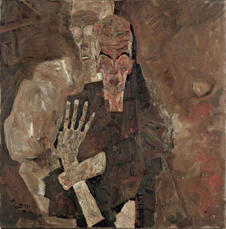 Self-Seer II [Death And Man],Self-Seer II [Dood en mens],Egon Schiele,Olieverf,Olieverf, mannelijke focus