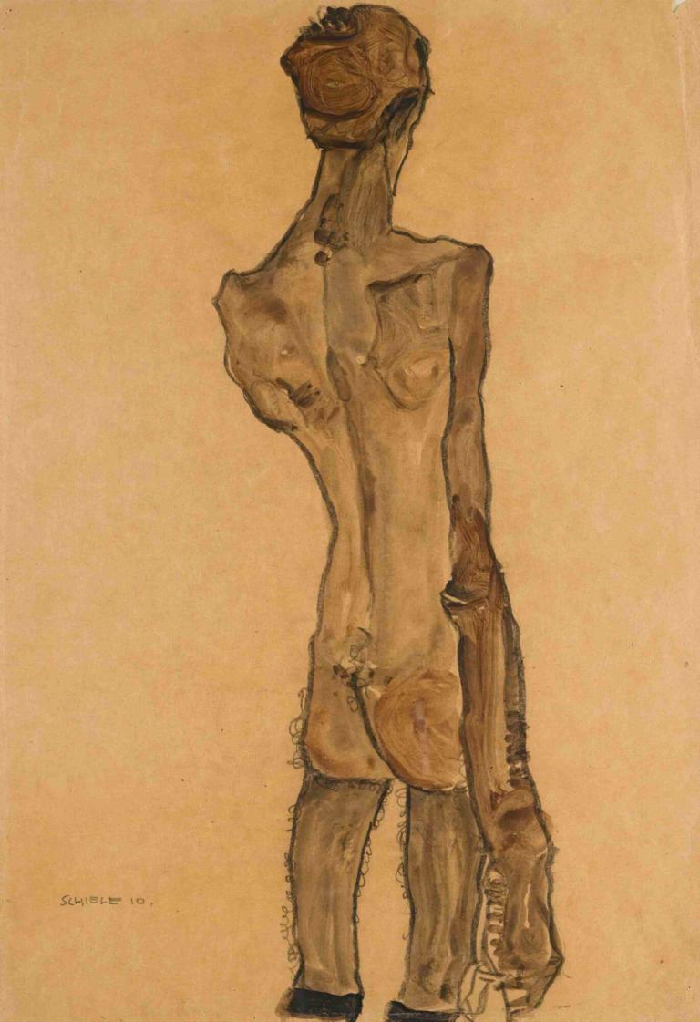 Stehender Männlicher Rückenakt (Standing Male Nude, Back View),Staand mannelijk naakt, achteraanzicht