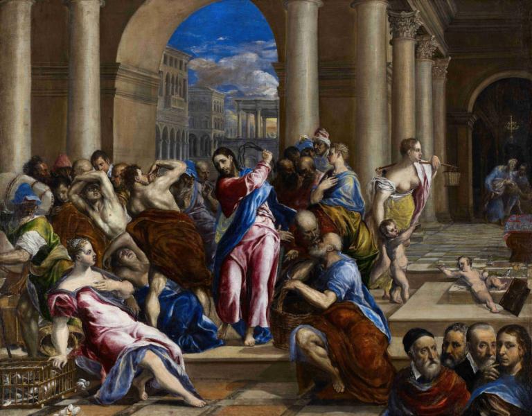 Christ Driving the Money Changers from the Temple,El Greco (Domenikos Theotokopoulos),Oil Painting