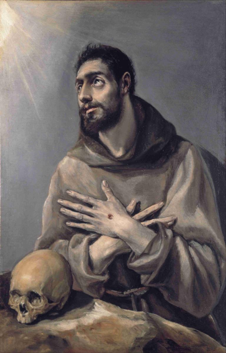 Saint Francis In Ecstasy,Franciscus in extase,El Greco (Domenikos Theotokopoulos),Olieverf,Olieverf, 1 jongen