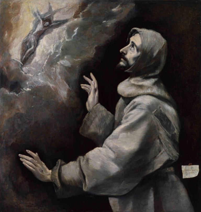 Saint Francis Receiving The Stigmata,El Greco (Domenikos Theotokopoulos),Oil Painting,Oil Painting, 1boy