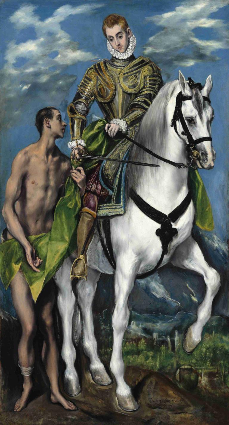 Saint Martin and the Beggar,Pyhä Martin ja kerjäläinen,El Greco (Domenikos Theotokopoulos),Öljymaalaus