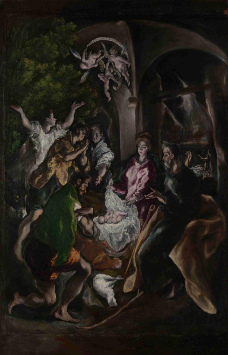 The Adoration of the Shepherds,Hyrdernes tilbedelse,El Greco (Domenikos Theotokopoulos),Oliemaleri,Oliemaleri