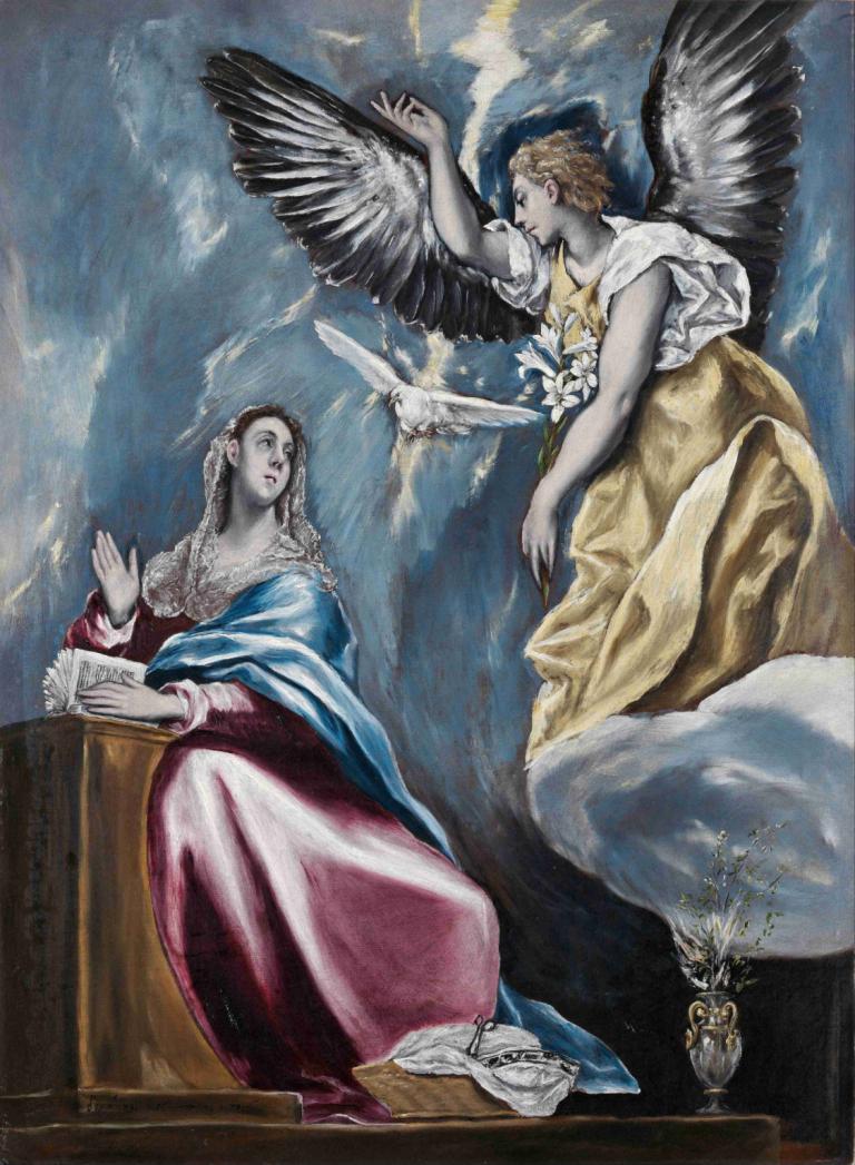 The Annunciation,Bebudelsen,El Greco (Domenikos Theotokopoulos),Oliemaleri,Oliemaleri, kunstparodi, fugl