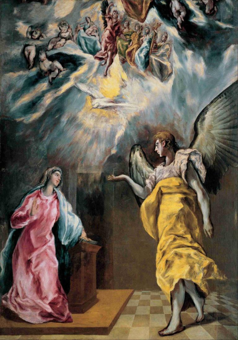 The Annunciation,Bebådelsen,El Greco (Domenikos Theotokopoulos),Oljemålning,Oljemålning, konstparodi, vingar