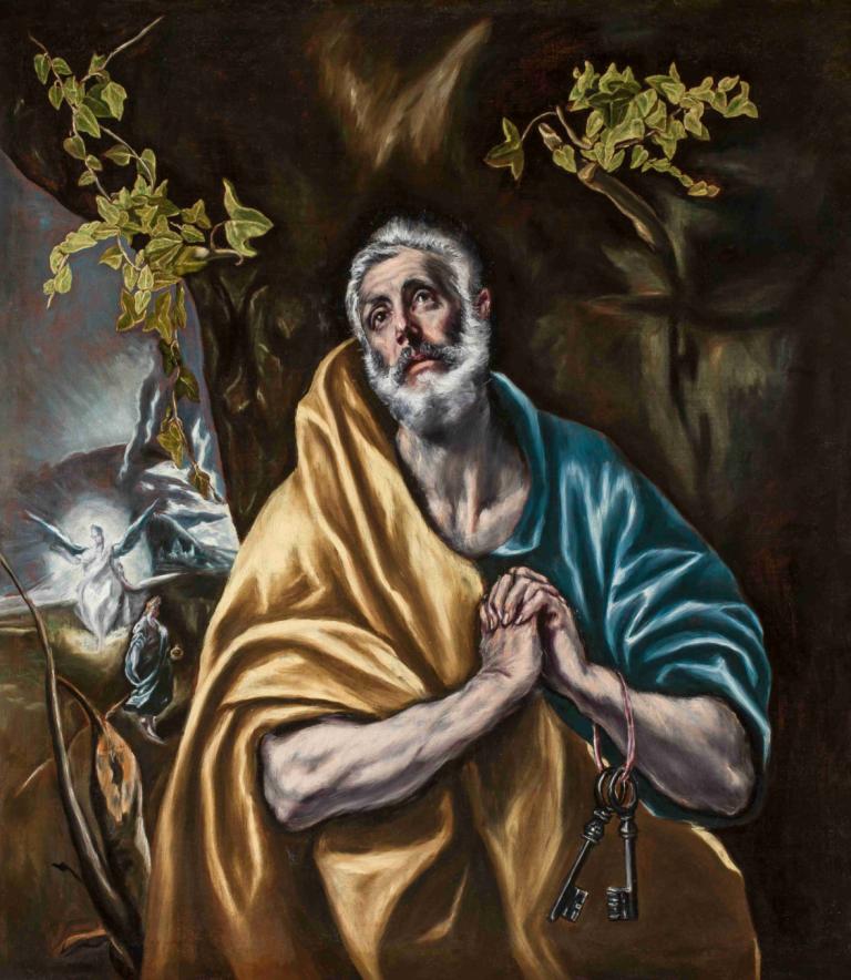 The Penitent Saint Peter,Den botfärdige Sankt Petrus,El Greco (Domenikos Theotokopoulos),Oljemålning