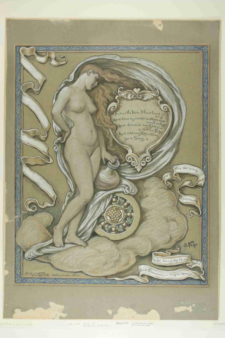 Figure Study for Rubaiyat of Omar Khayyam,Figurstudie för Rubaiyat av Omar Khayyam,Elihu Vedder,Illustration